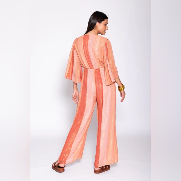 NWT - Sundress x Anthropologie Juliana Jumpsuit in Marbella Mix Terracotta - M/L - Picture 2 of 12